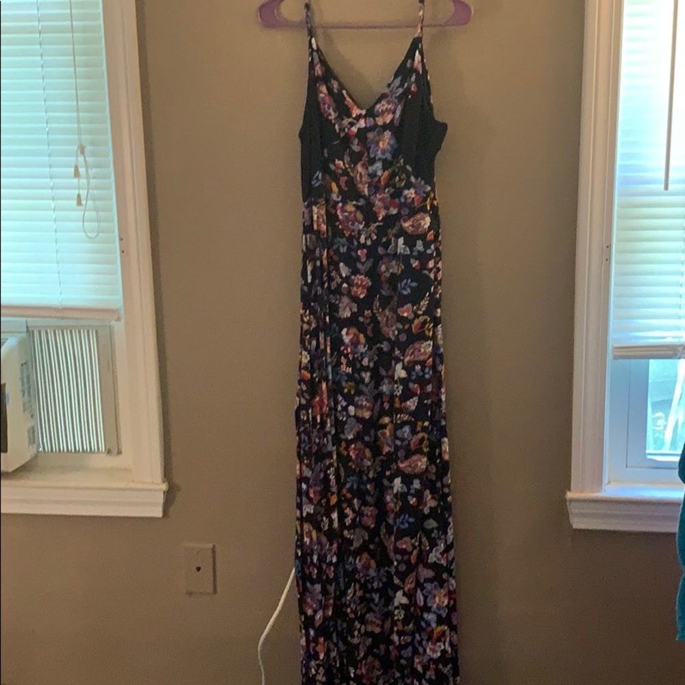 Navy blue floral maxi